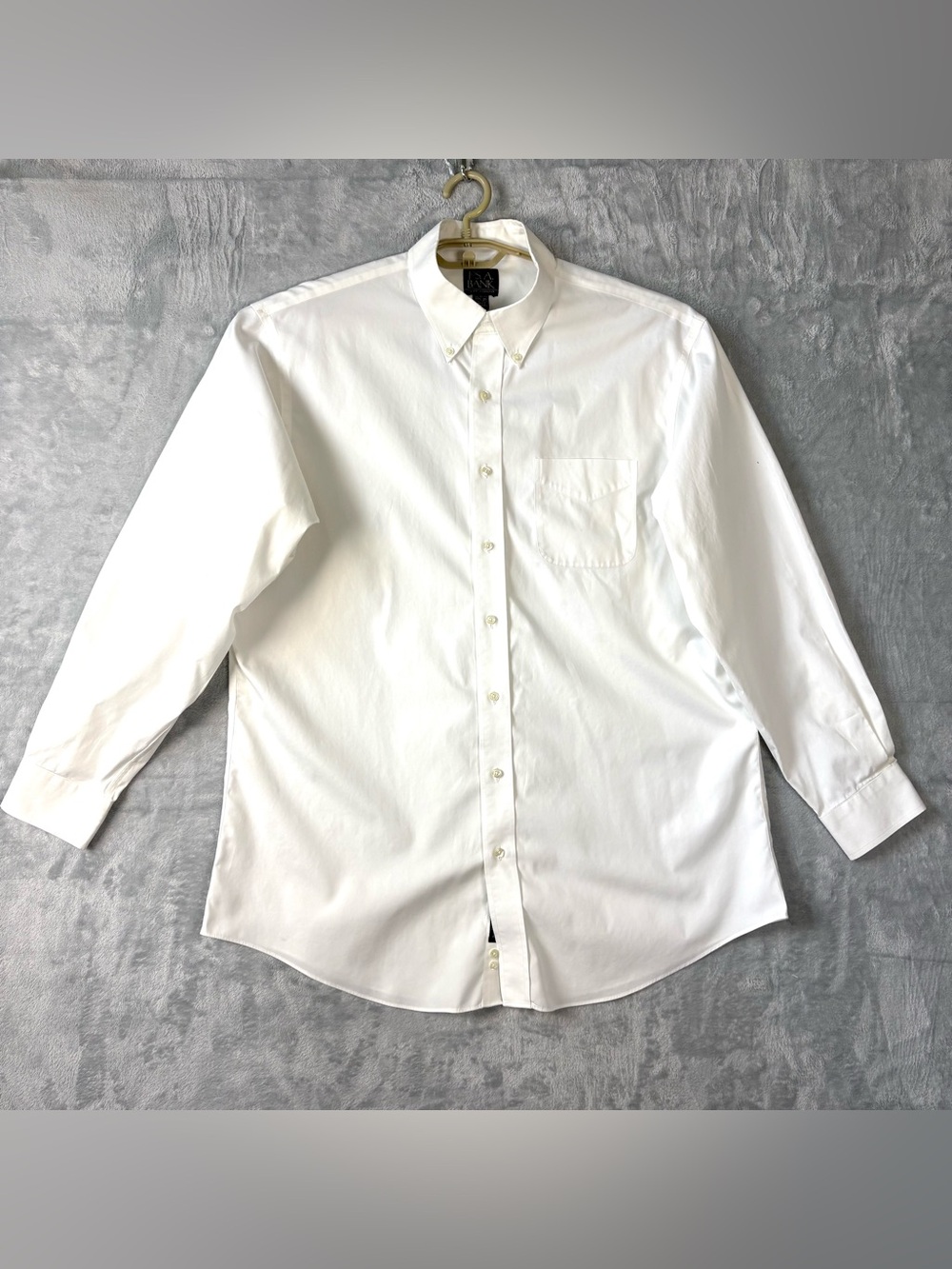 Men's Jos A Bank Traveler Long Sleeve Dress Shirt 17.5-35 White